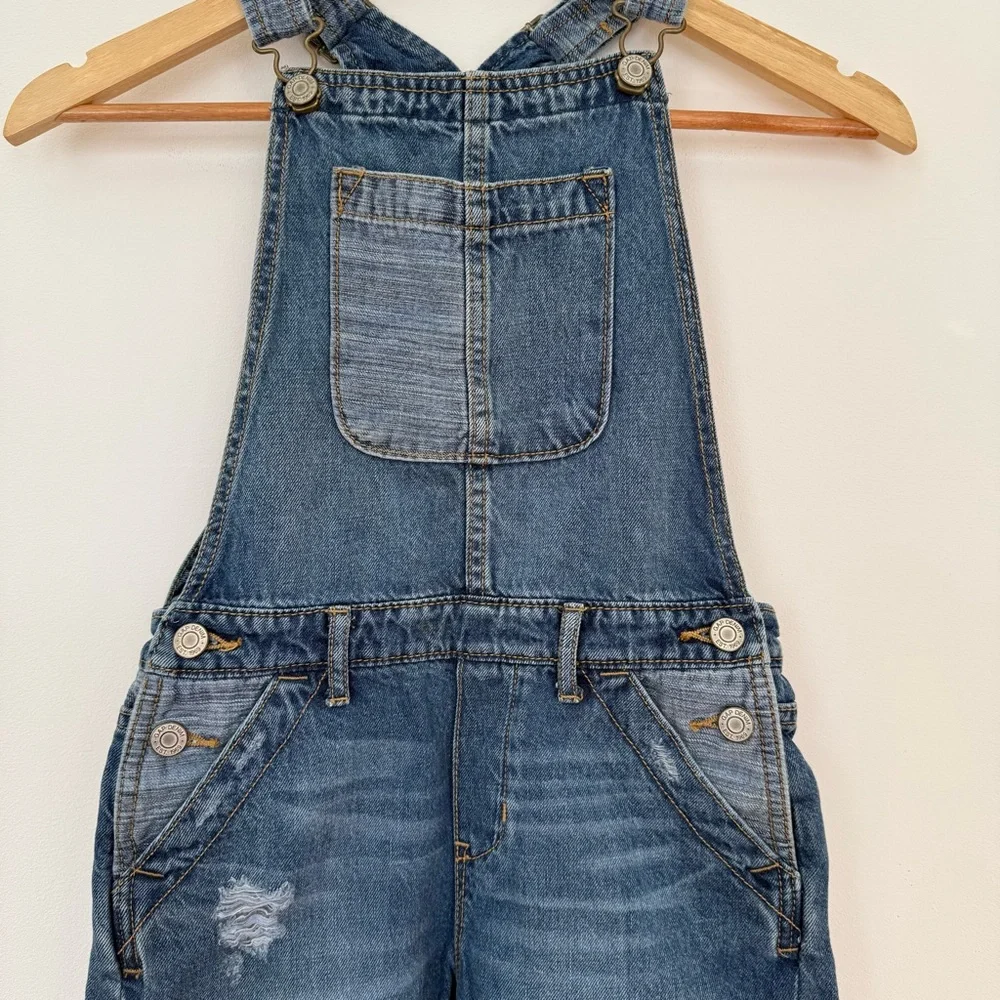 GAP Kids Distressed‎ Denim Shortalls Size Medium (M) Girls